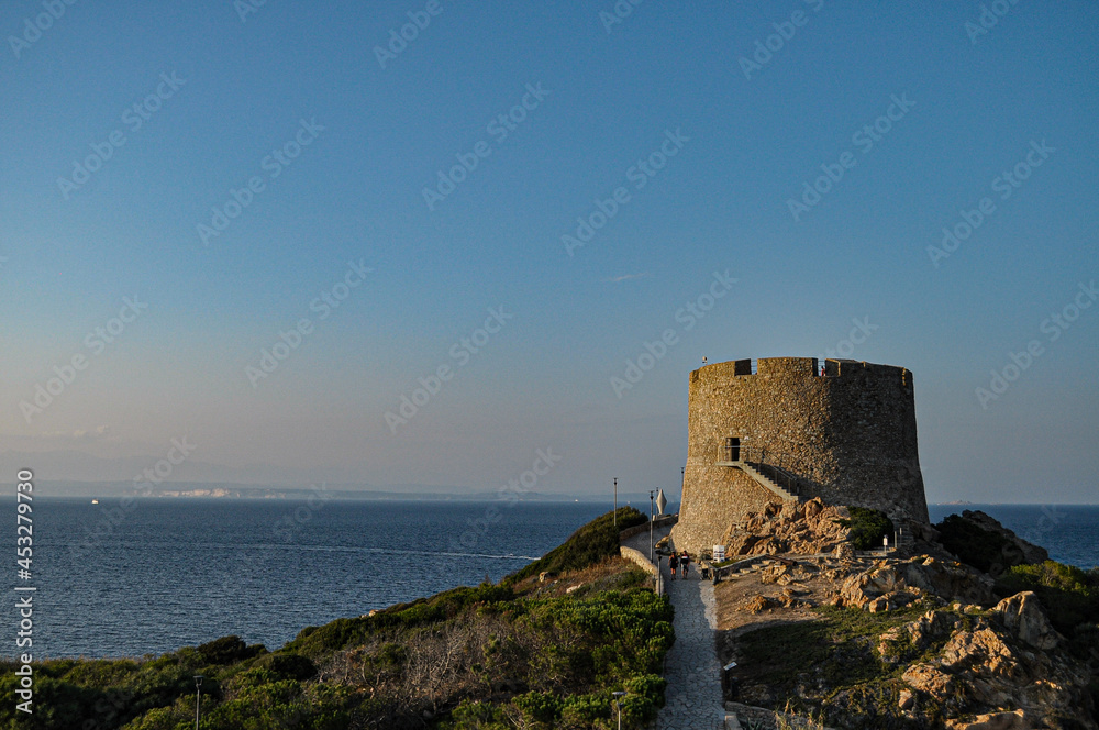 tower defence by the sea and blue sky panorama