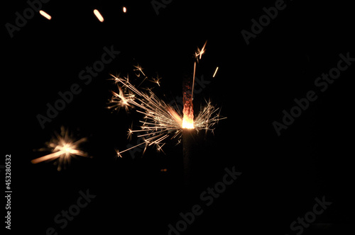 sparkler on black background