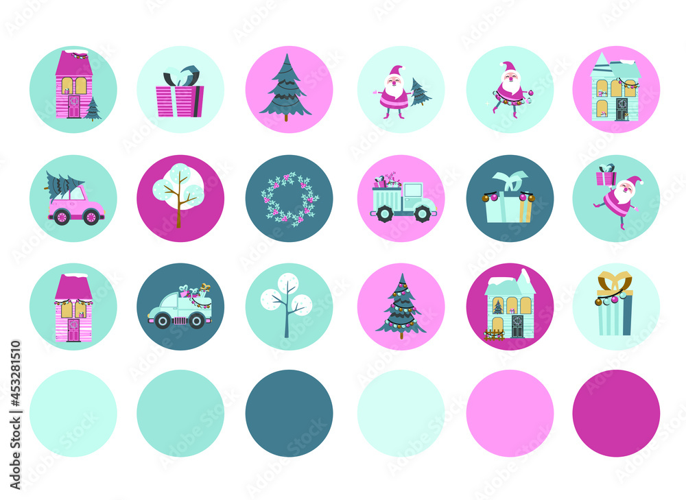 Christmas Highlights Covers. Winter illustration in flat style