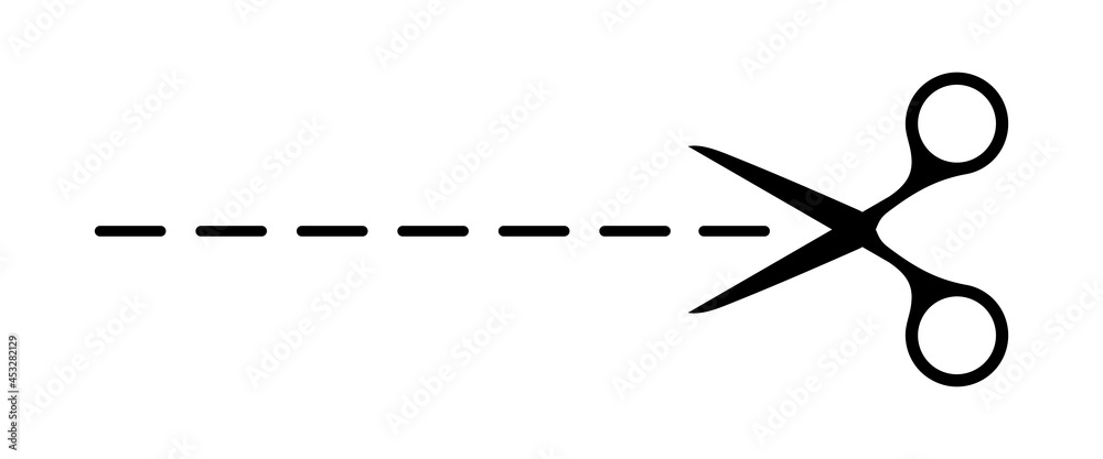 Cutting line, scissors. On white background in vector EPS8 Cutting line, scissors. On white background in vector EPS8