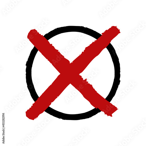 red cross choise icon on white background 