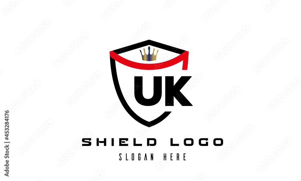 king shield UK latter logo vector king shield UK latter logo vector