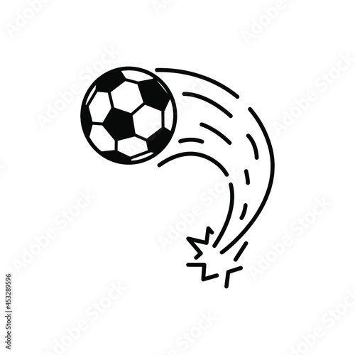 Soccer ball icon vector. football kick illustration sign. Goal symbol or logo. © Denys