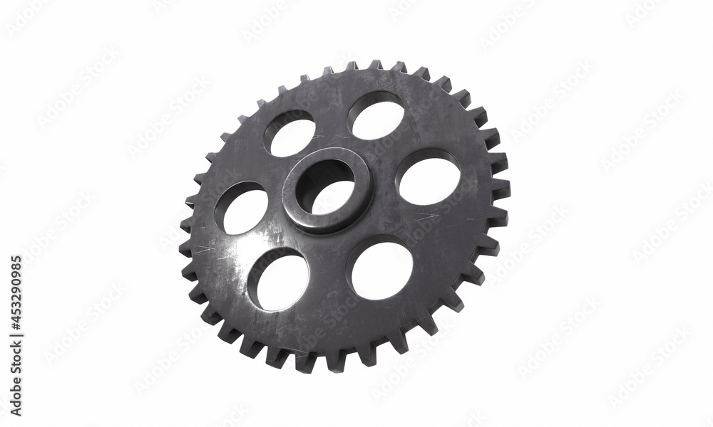 Teamwork business concept view of metal gear isolated on white background for mockup 3d render Teamwork business concept view of metal gear isolated on white background for mockup 3d render