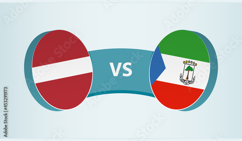 Latvia versus Equatorial Guinea, team sports competition concept.