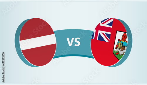Latvia versus Bermuda, team sports competition concept.