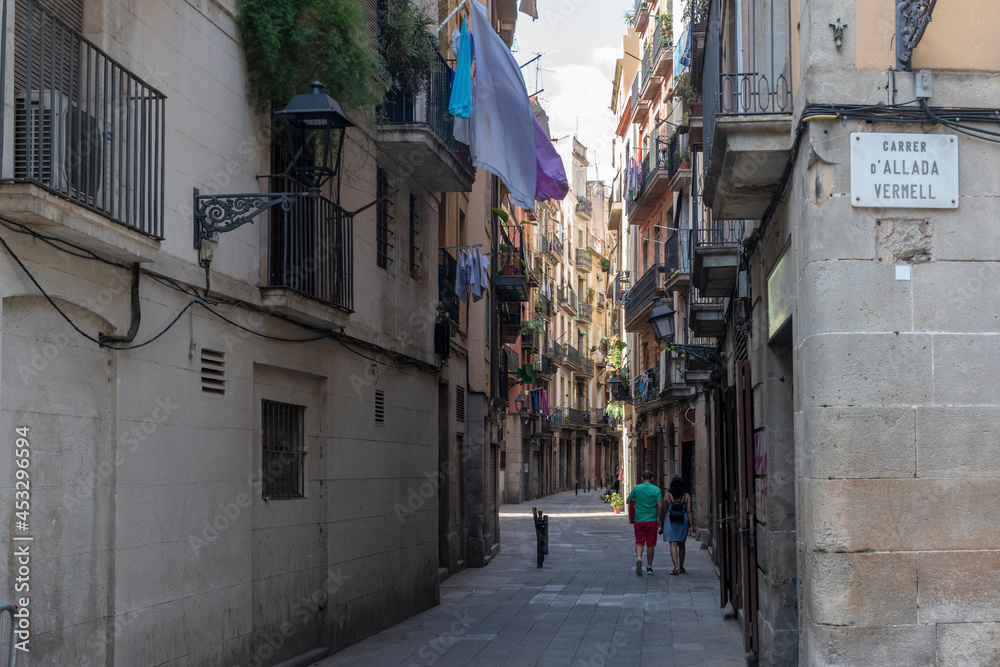 Narrow street of Barcelona - Spain