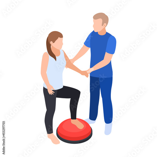 Feet Rehabilitation Isometric Composition