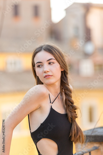 Young woman outdoors in Rome, Italy