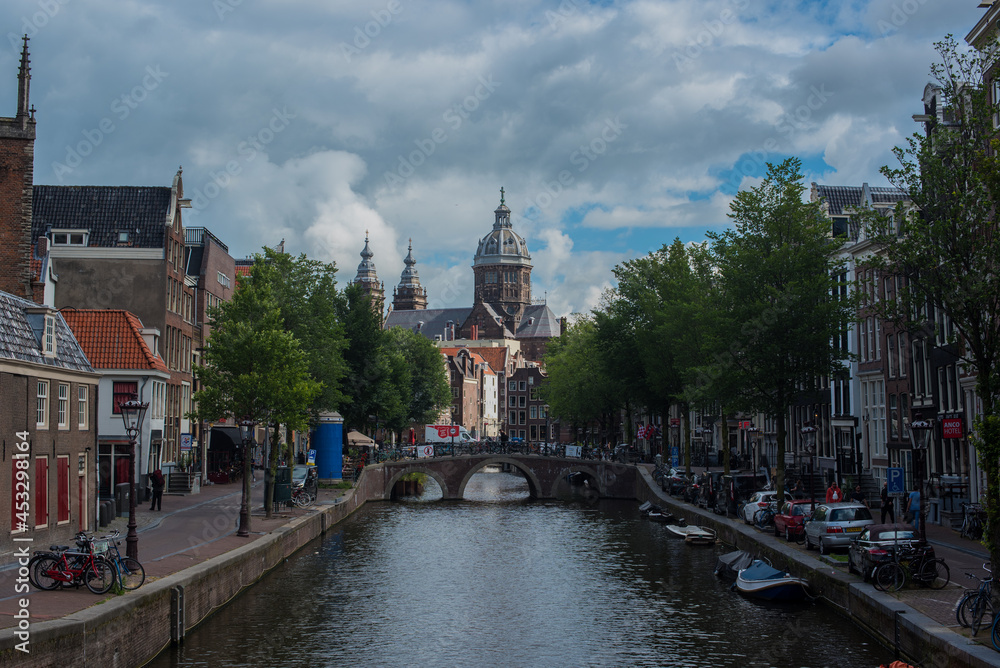 view of the catholic church in Amsterdam 