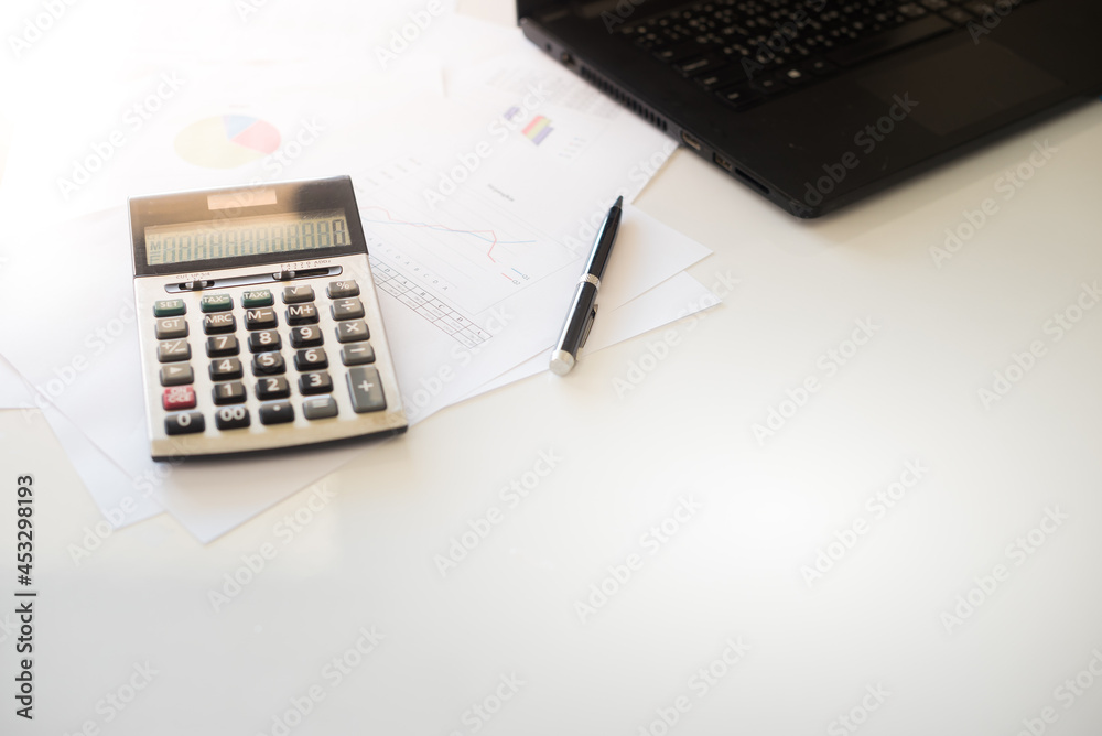 Blurred Background, work from home business and discussing with financial data and report graph. home office working concept. and space for text Blurred Background, work from home business and discussing with financial data and report graph. home office working concept. and space for text