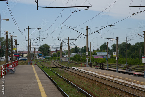 Railway infrastructure. Commuter trains and stations