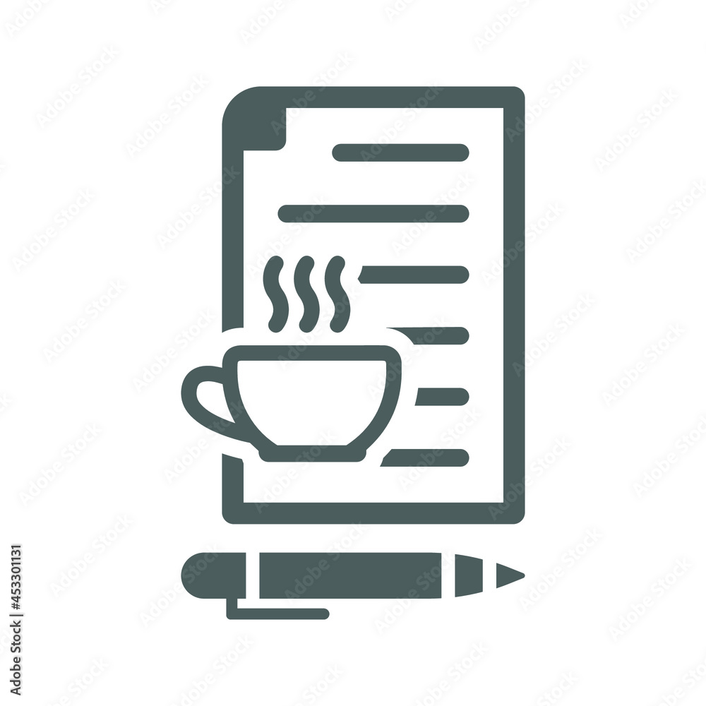 Article, writing icon. Gray vector graphics. Article, writing icon. Gray vector graphics.
