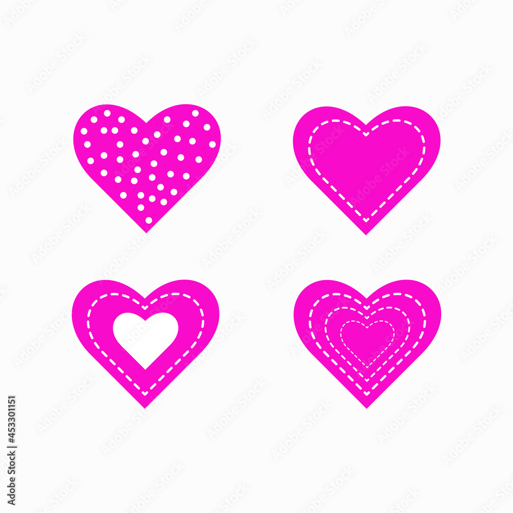 Heart shaped design elements for valentine's day