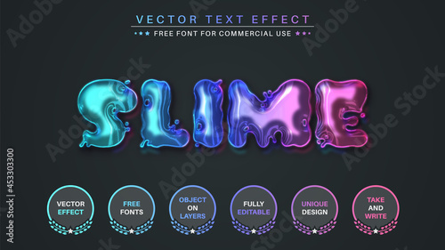 Rainbow Slime -  Editable Text Effect, Font Style