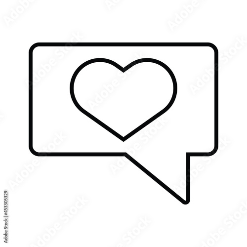 Chat, favorite, love outline icon. Line art vector.