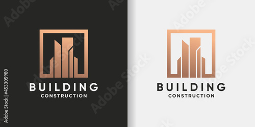 Building logo design for construction with creative concept