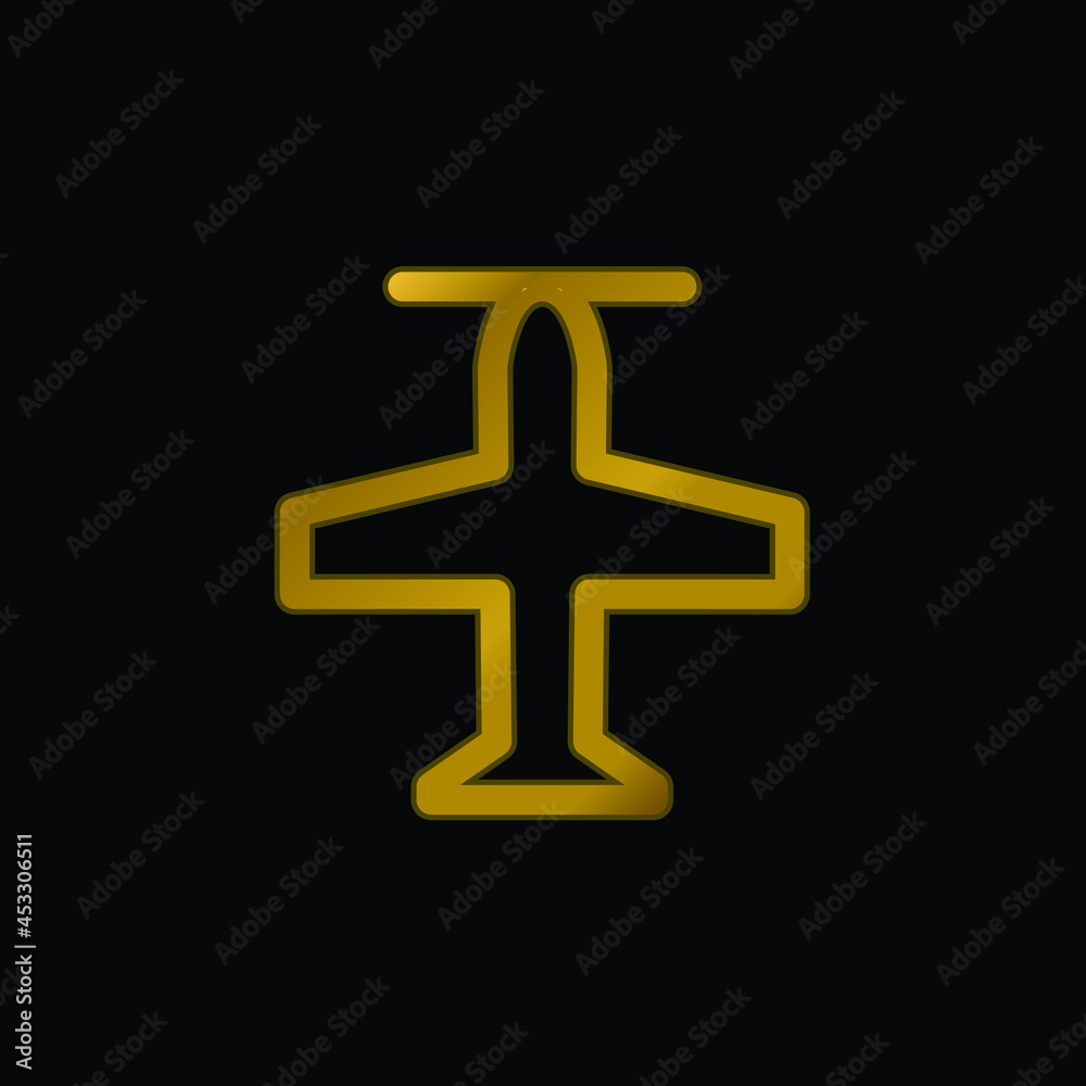 Airscrew gold plated metalic icon or logo vector Airscrew gold plated metalic icon or logo vector