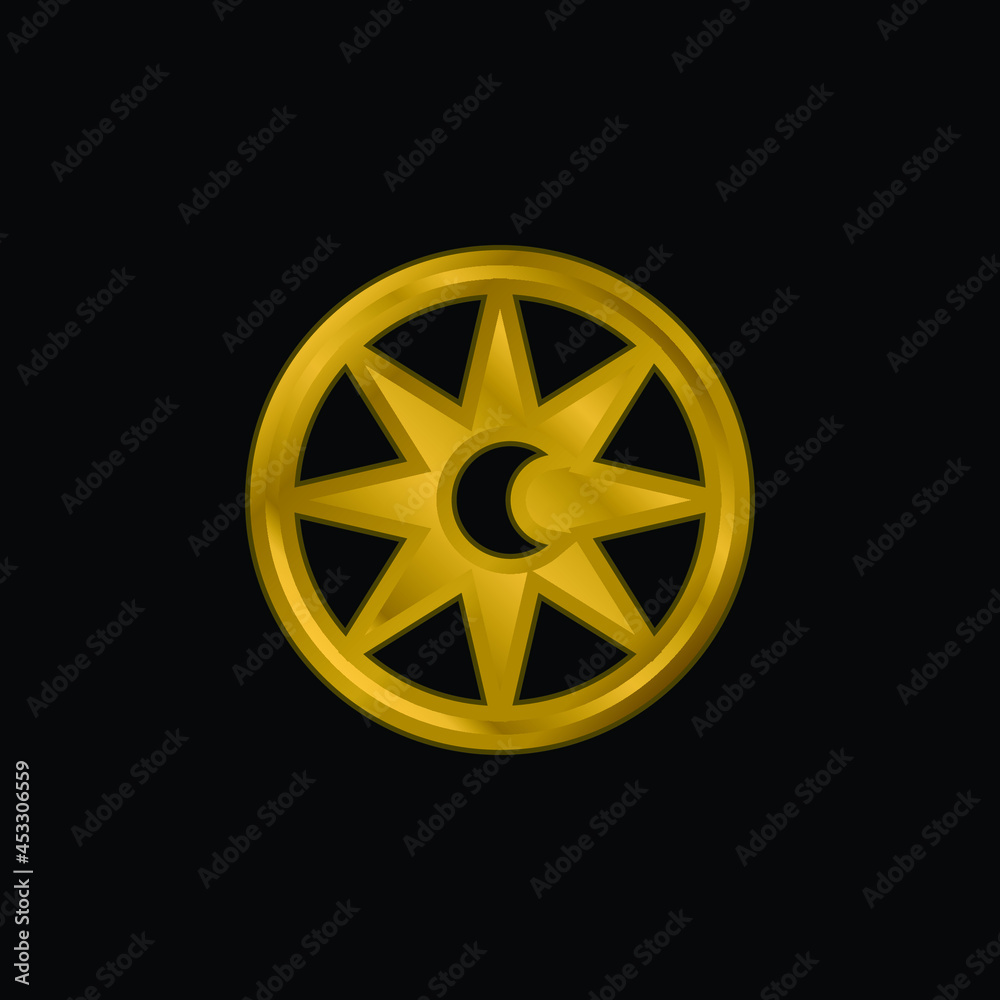 Astrology gold plated metalic icon or logo vector Astrology gold plated metalic icon or logo vector