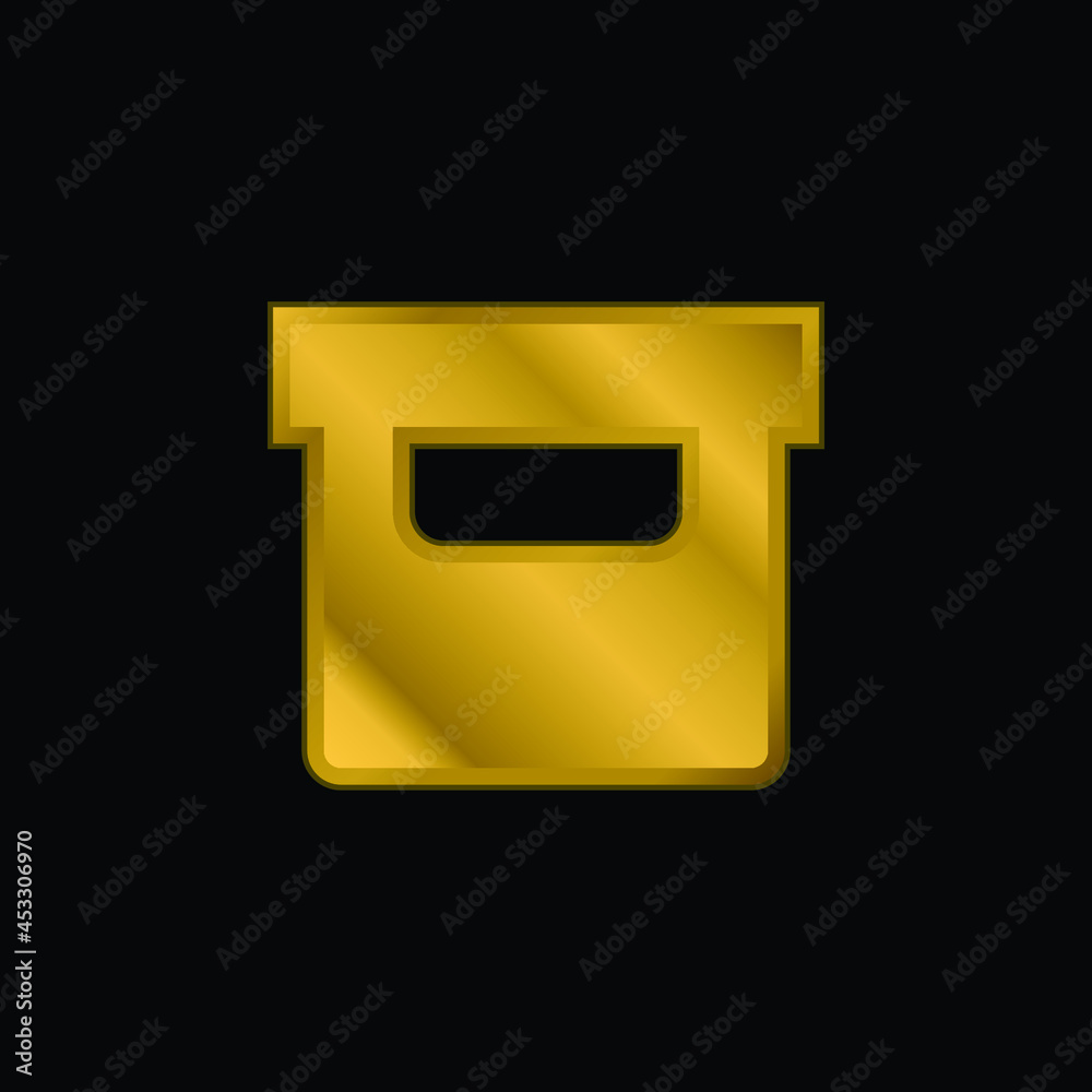 Archive gold plated metalic icon or logo vector Archive gold plated metalic icon or logo vector