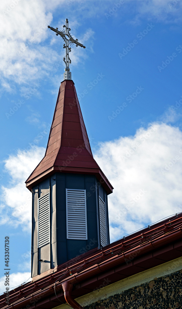 General view and architectural details of the built in 1840 together with the belfry. Classicist Catholic Church of St. Adalbert in the village of Poryte in Podlasie, Poland. General view and architectural details of the built in 1840 together with the belfry. Classicist Catholic Church of St. Adalbert in the village of Poryte in Podlasie, Poland.