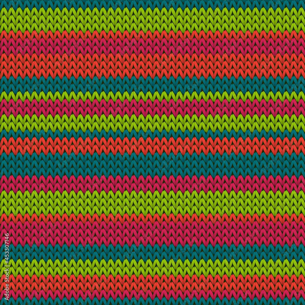 Fluffy horizontal stripes knit texture geometric