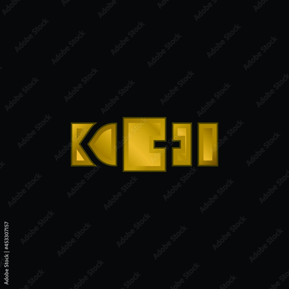 Belt gold plated metalic icon or logo vector Belt gold plated metalic icon or logo vector