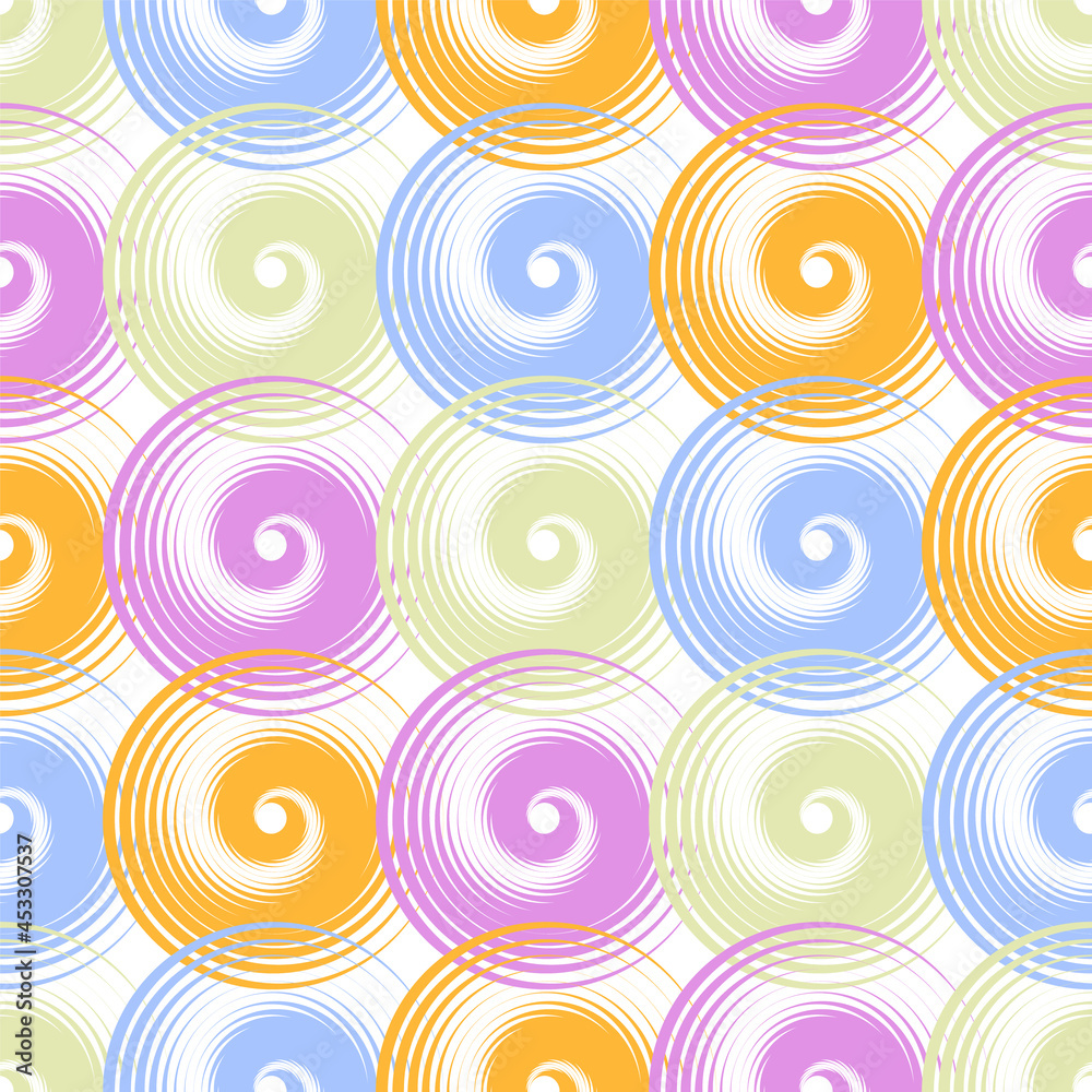 Fototapeta premium Spiral swirls complicated seamless pattern vector design.