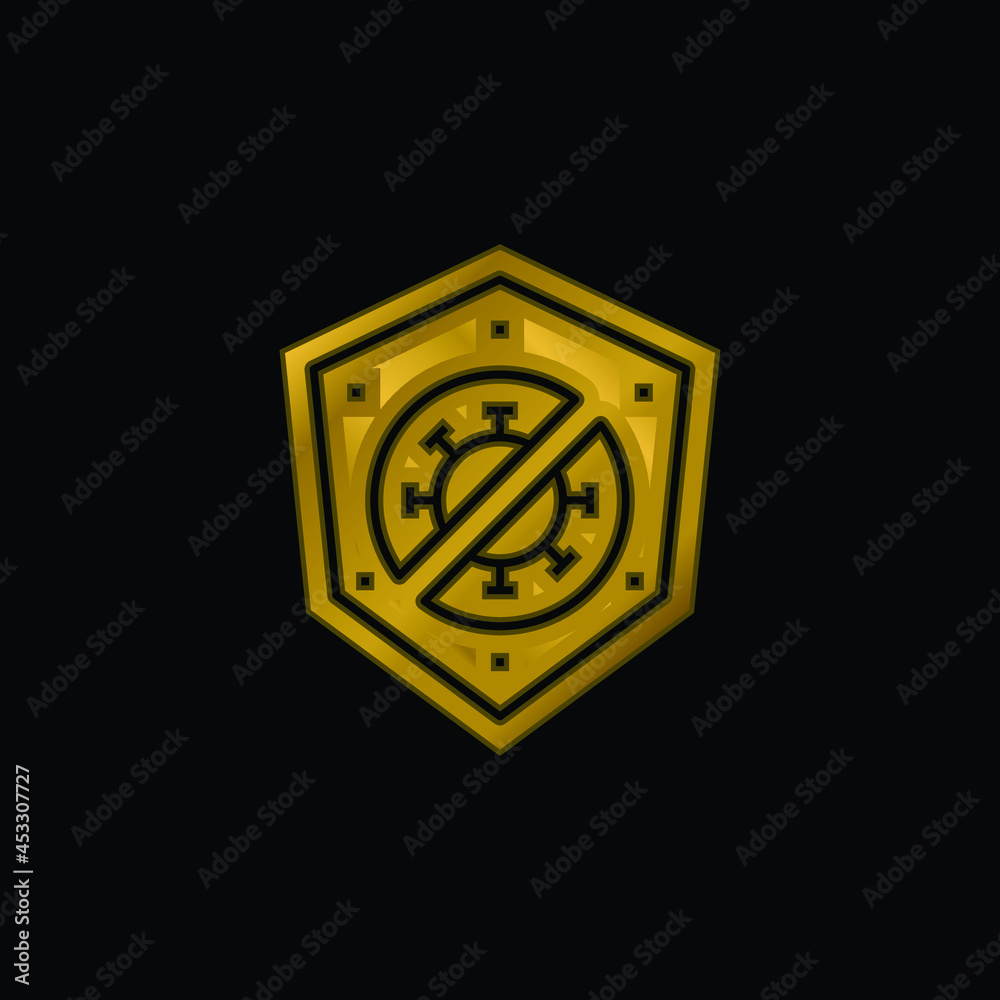 Antivirus gold plated metalic icon or logo vector Antivirus gold plated metalic icon or logo vector
