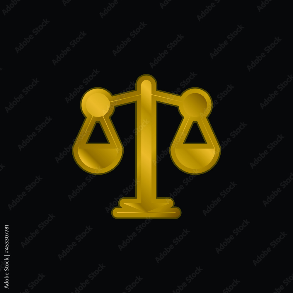 Balance gold plated metalic icon or logo vector Balance gold plated metalic icon or logo vector