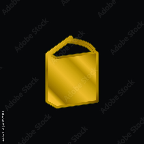Big Book gold plated metalic icon or logo vector