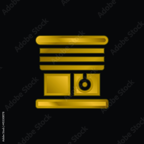 Blinds gold plated metalic icon or logo vector