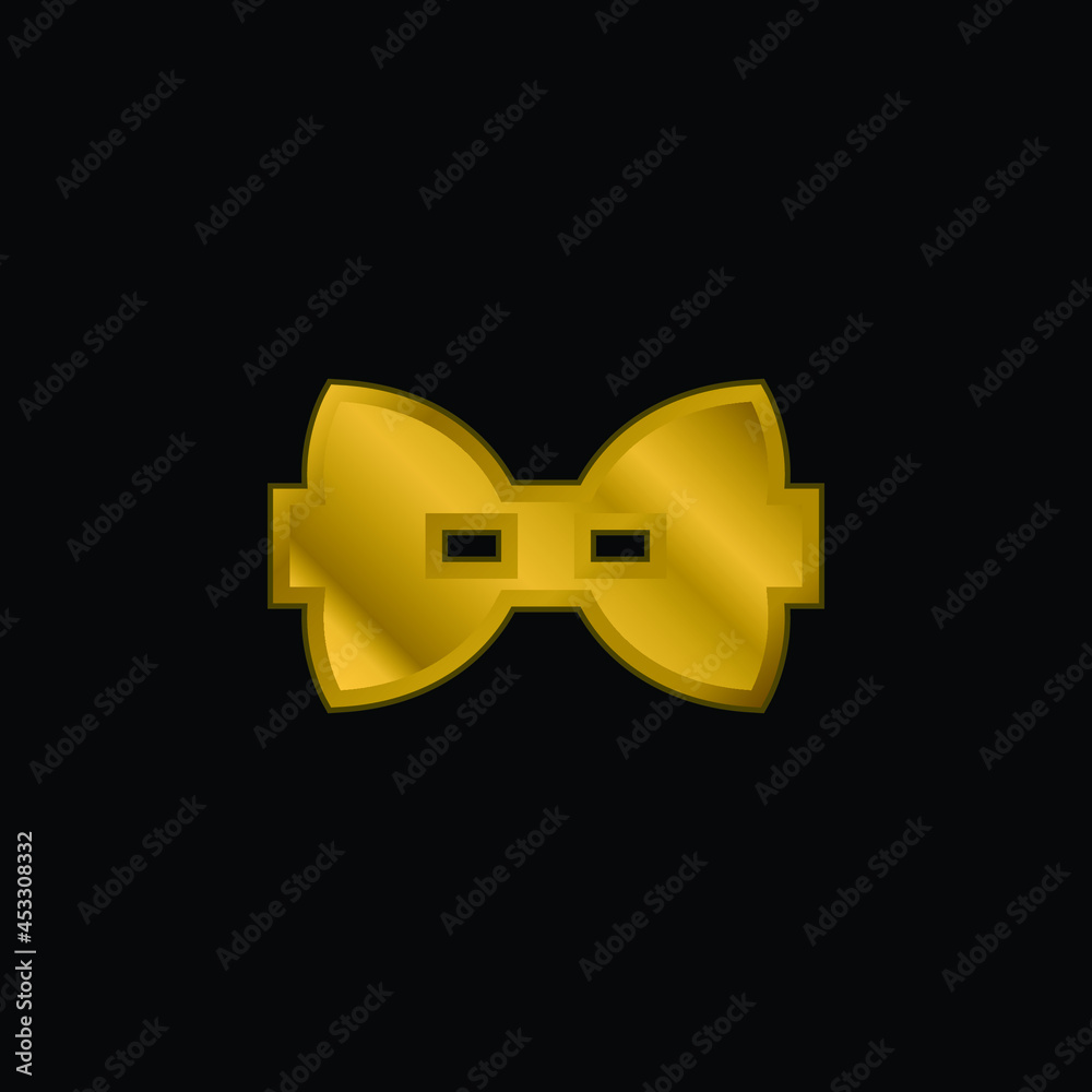 Obraz premium Bow gold plated metalic icon or logo vector