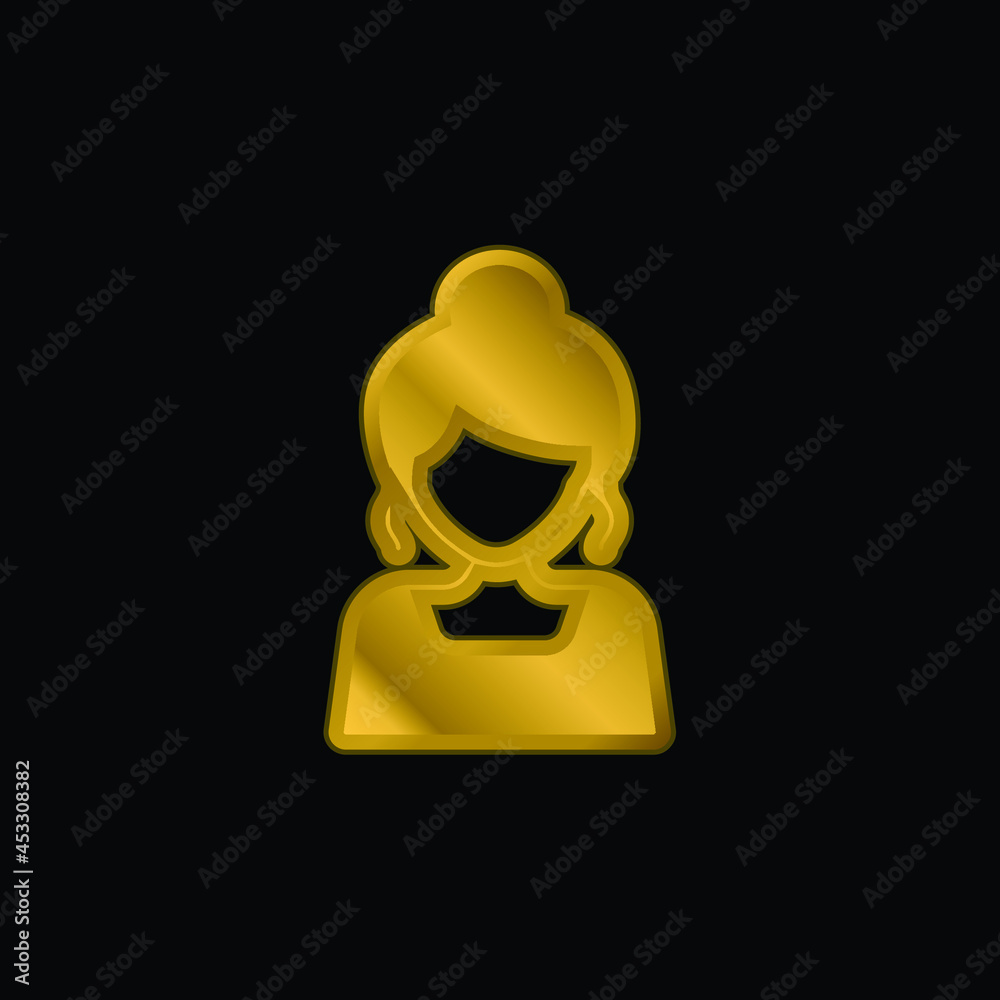 Bride gold plated metalic icon or logo vector Bride gold plated metalic icon or logo vector