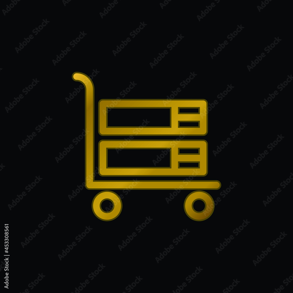 Big Cart gold plated metalic icon or logo vector Big Cart gold plated metalic icon or logo vector