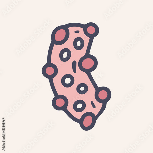 rabies virus color vector doodle icon design