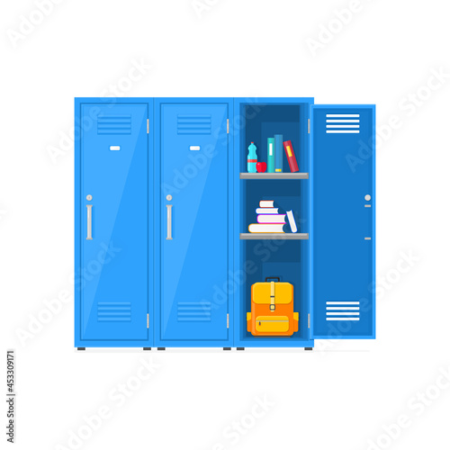 Open School Locker Vector Icon illustration Concept