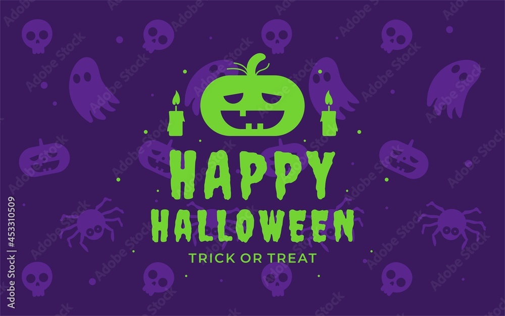 Happy halloween trick or treat background design vector