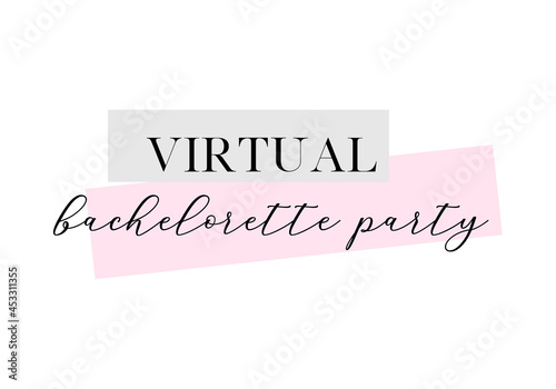 Virtual Bachelorette Invitation | Virtual Hen Party Invitation | Lockdown Bachelorette Zoom Party Vector Invite