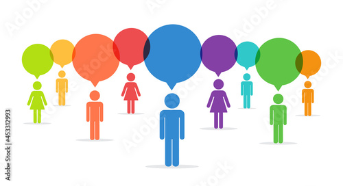 speech bubble and people, communication concept, vector illustration