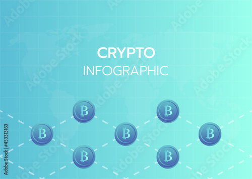 infographic crypto template have step or option.vector illustration style design for business,class or shop online,presentation.