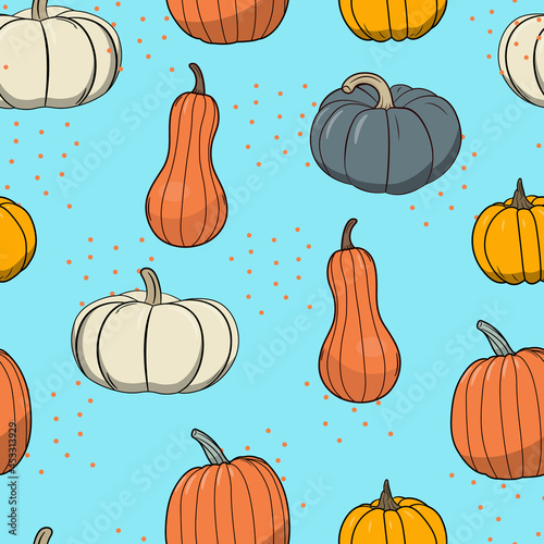 Halloween Pumpkins Illustration seamless pattern design