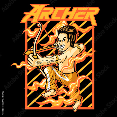 Archer shoot on target vector, Archer charater design