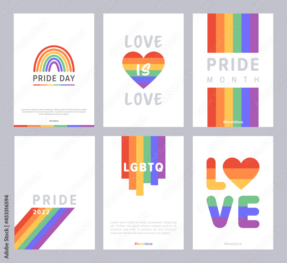 LGBT Pride background. Vector illustration with LGBTQ flag colours for  pride month banner, social media post template, flyer, invitation party  card. Love is love.Gay parade. Human rights and tolerance Stock Vector |