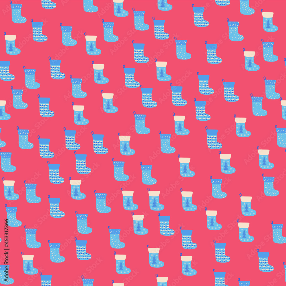 blue seamless background. Christmas, New Year illustration