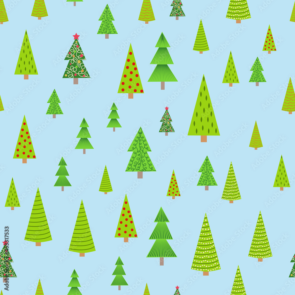 Obraz premium Seamless Christmas background with decorative Christmas tree
