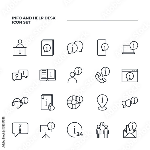 Info and Help set icon, isolated Info and Help set sign icon, vector illustration