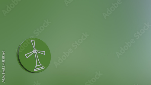 Ecological Green Energy Icons Concept Green Windmill