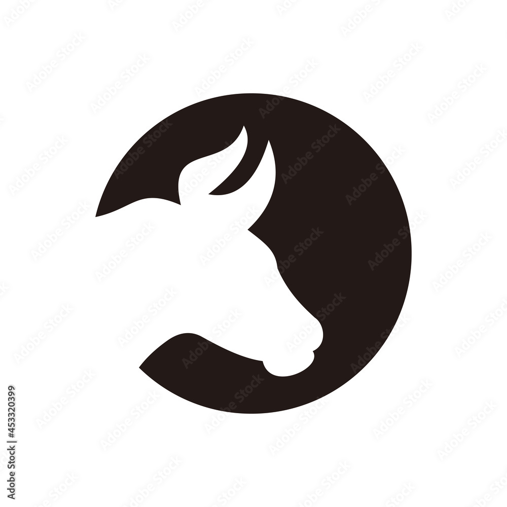 Cow head graphic icon. Cattle symbol. Logo Cow head graphic icon. Cattle symbol. Logo