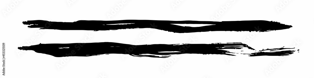Stripe Vector Abstract Grunge Stroke Brush Hand Drawn Texture in Black Color Sketch Simple Pattern isolated on White Background Grange Doodle Shape